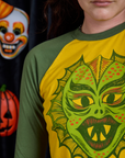Raglan Tee in Creature shoulder close up