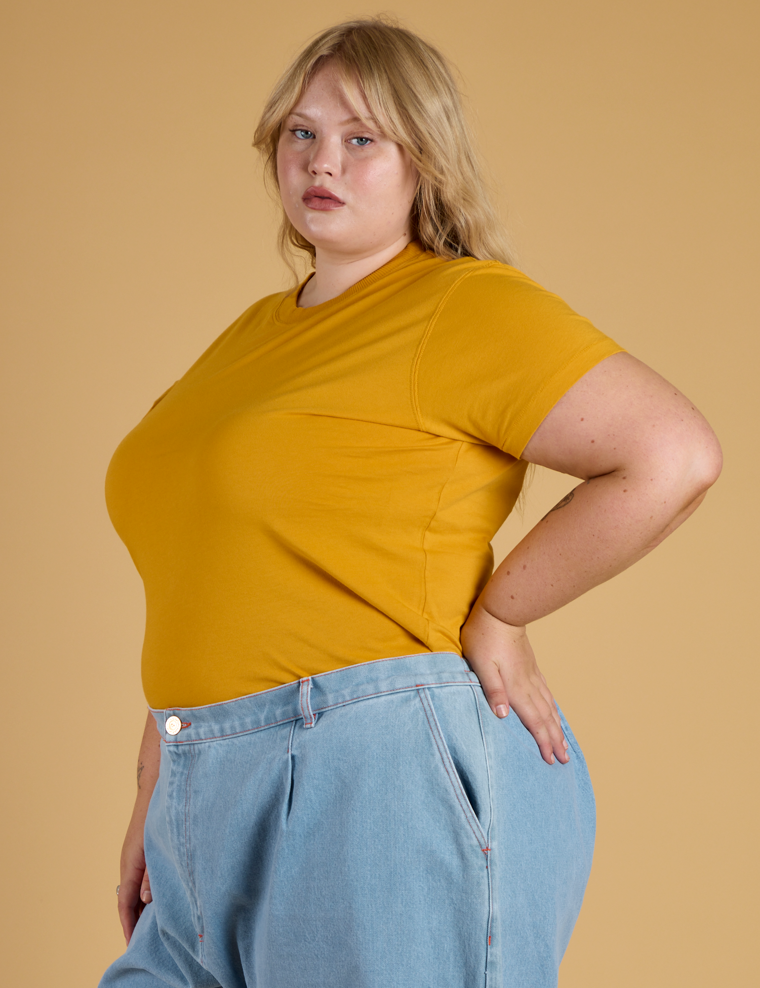 The Organic Vintage Tee - Mustard Yellow