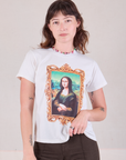 Alex is 5'8" and wearing P  Masters Organic Tee in Mona Lisa