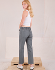 Mid-Rise Work Pants in Slate Grey back view on Margaret