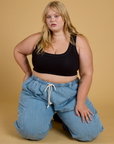 Contrast Stitch Mini Tank - Basic Black