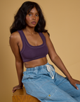 Contrast Stitch Mini Tank - Nebula Purple