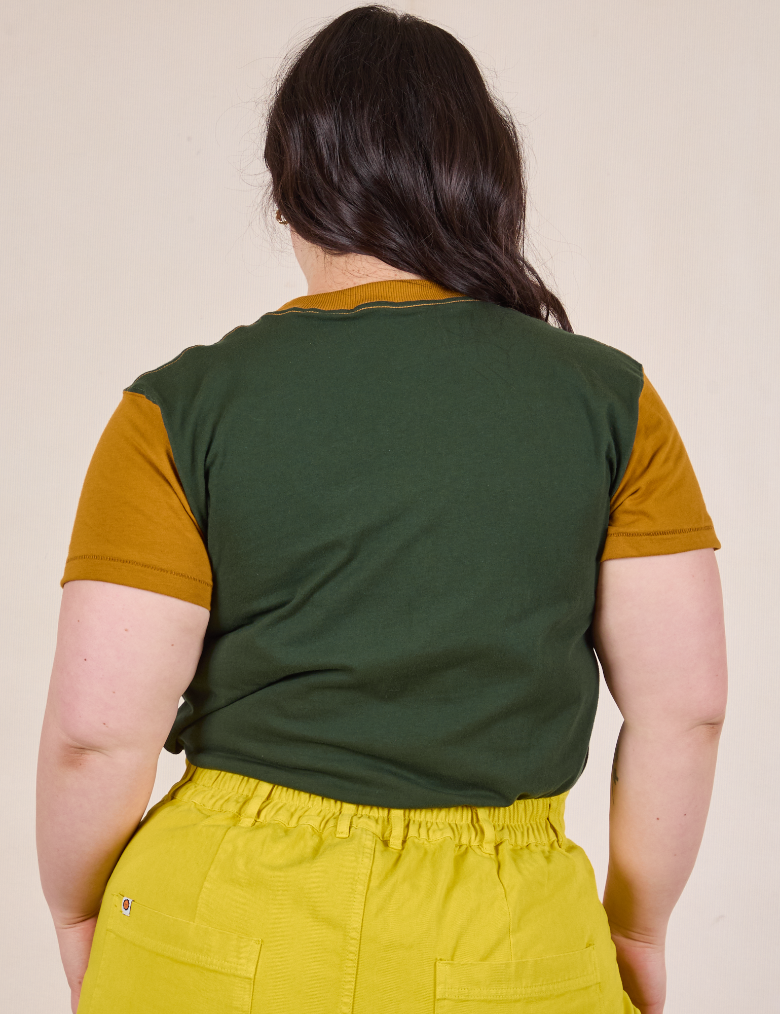 Mismatched Tee - Green &amp; Mustard