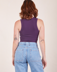 Back view of Cropped Tank Top in Nebula Purple worn by Alex