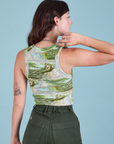 Cropped Tank Top in Ocean and Sky back view on Alex