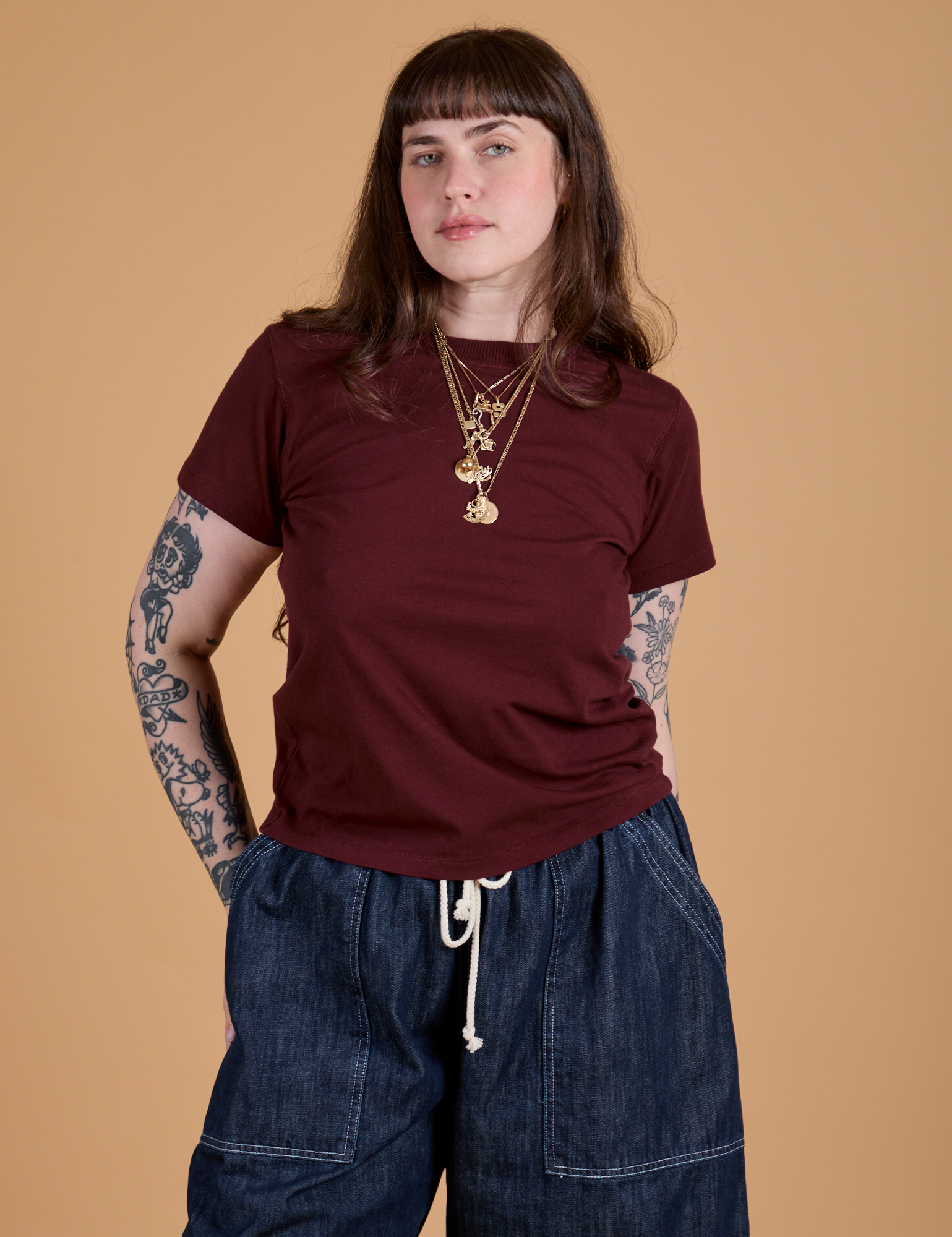 【ワイン（66）】Anna Tieback Shirt The Hawthorne Shirt in Red Wine Border Eyelet | Taylor Stitch