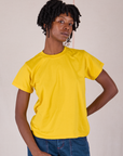 Organic Vintage Tee in Golden Yellow on Cheyann