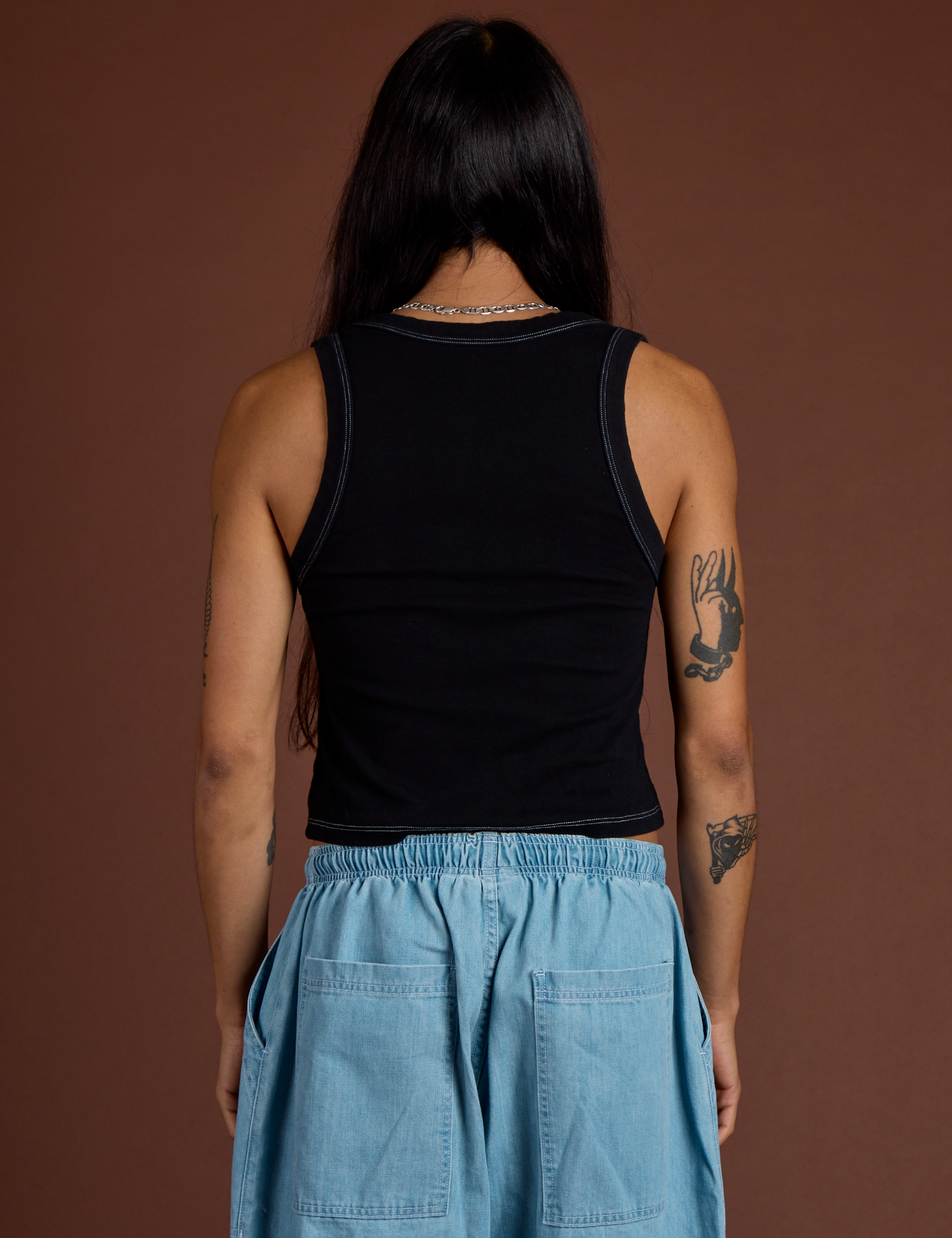 Icon Cropped Tank - Black Star