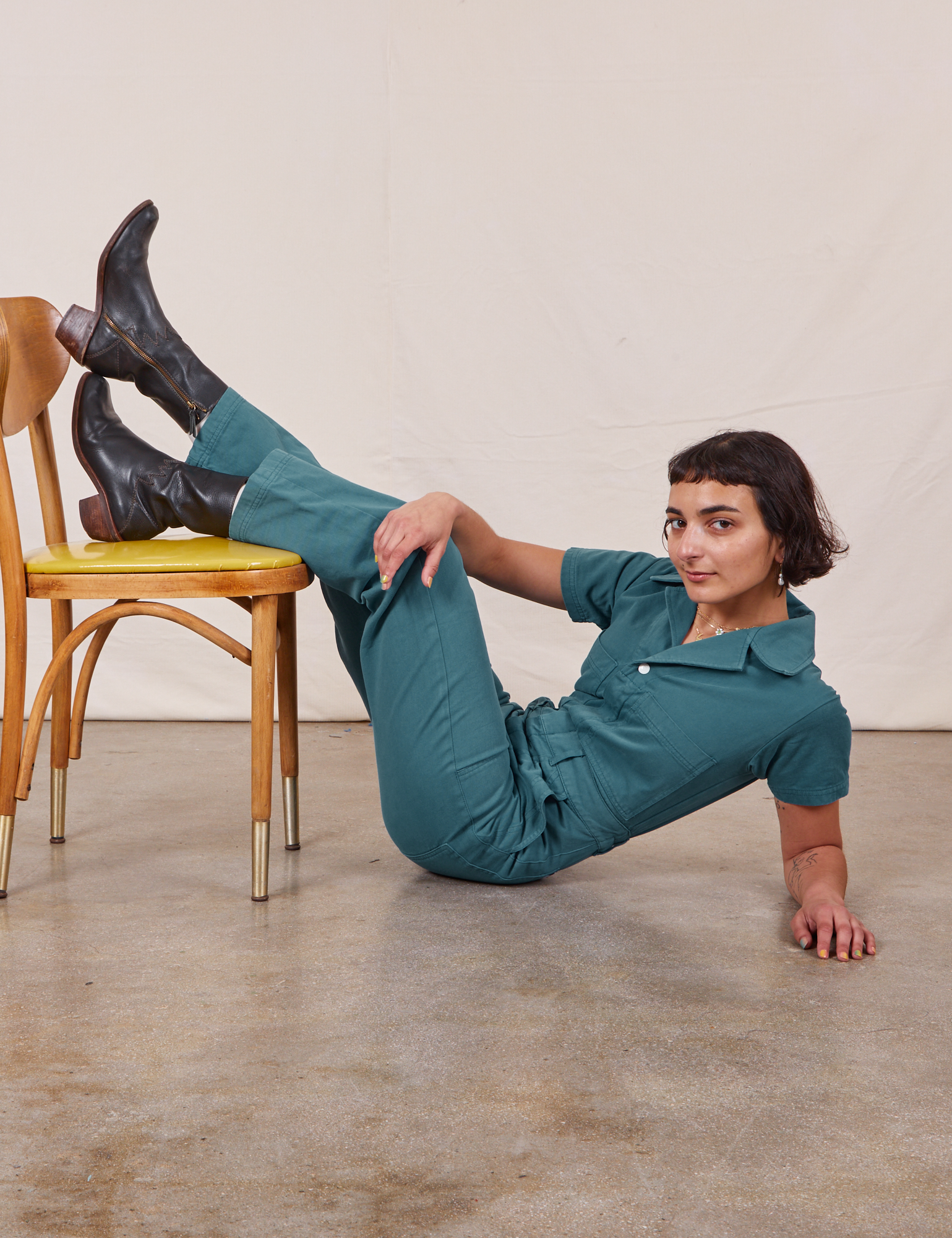 Blue jumpsuit petite cheap