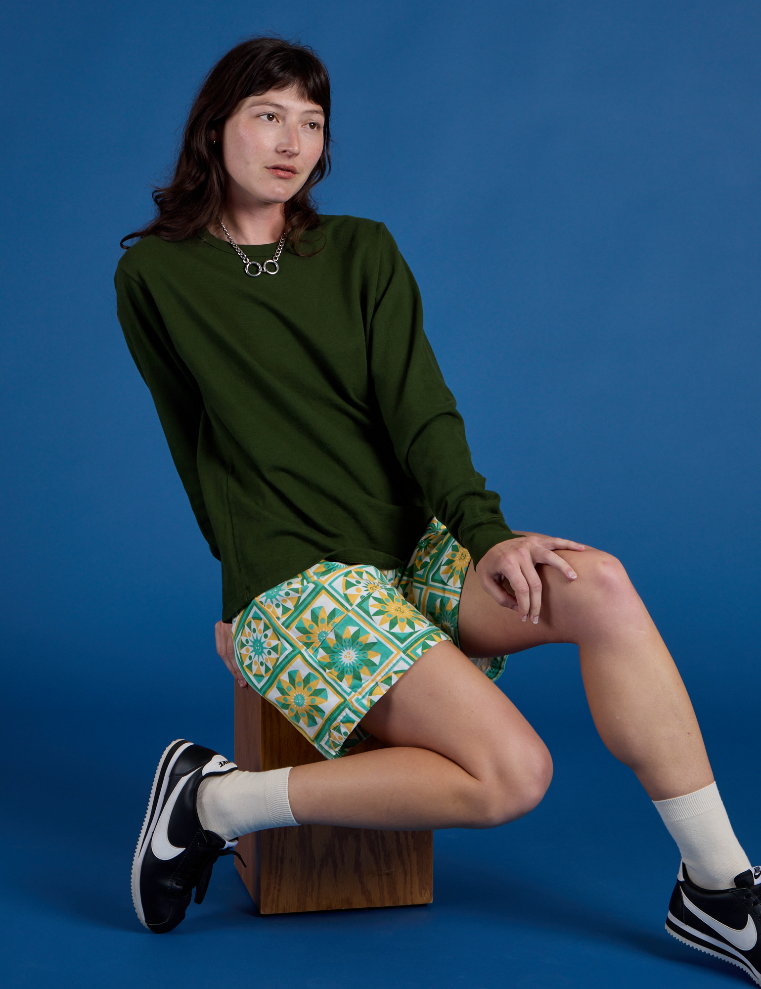 Longline Work Shorts - Spring Quilt Print