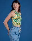 Deep-Cut Racerback Tank - Spring Quilt Print