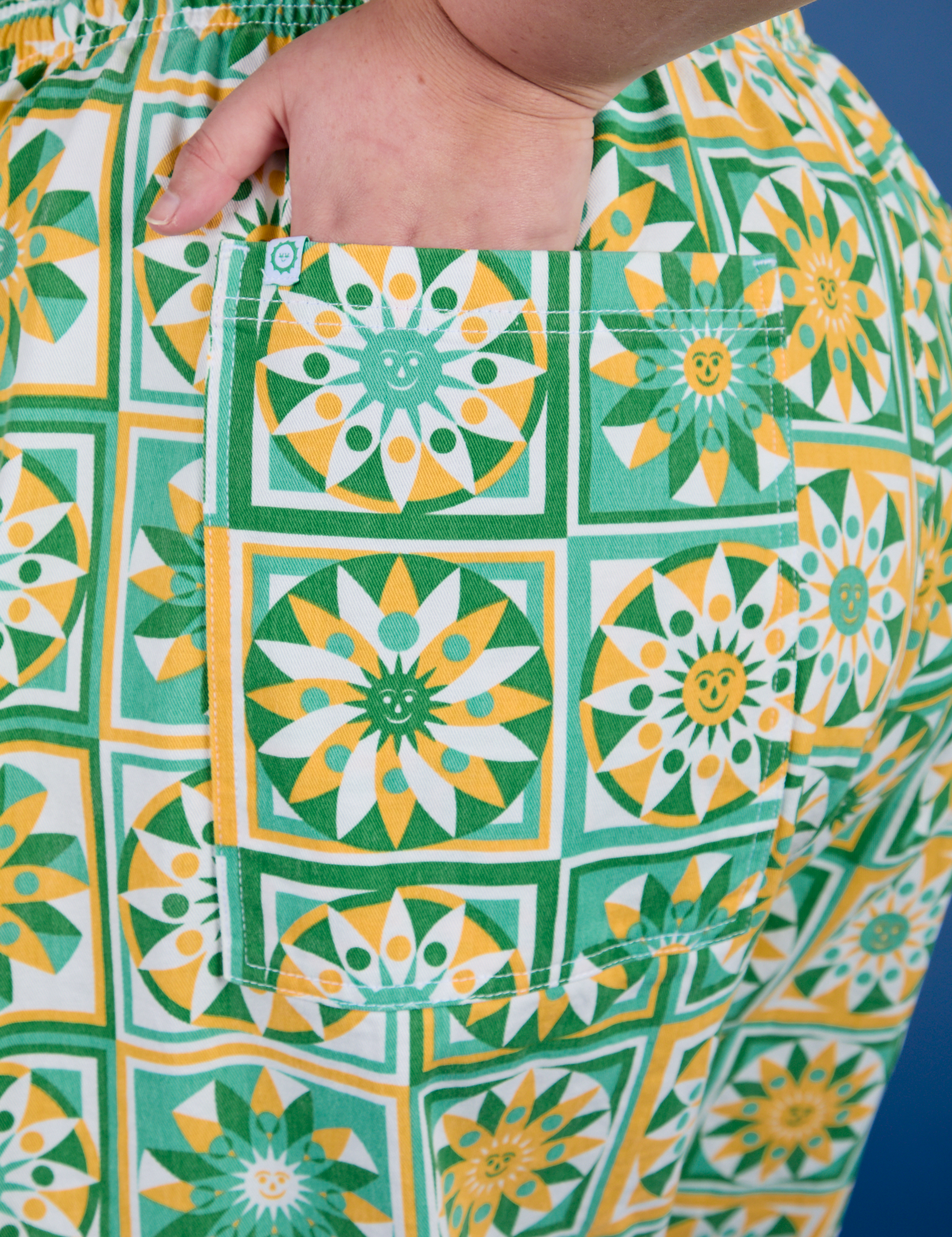 Drop Pocket Cargo Pants - Spring Quilt Print
