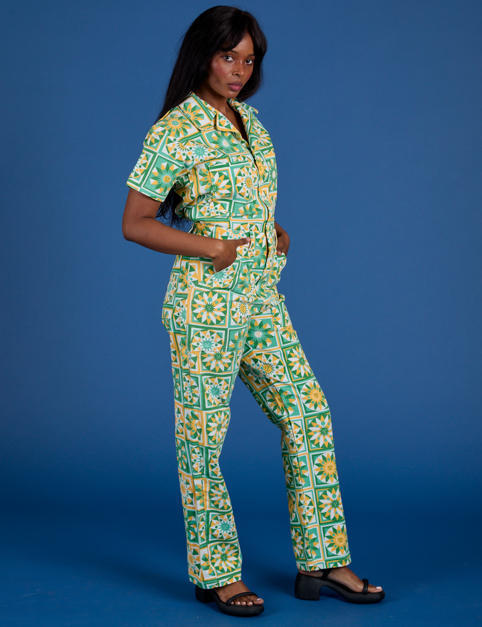 Spring Quilt Print Jumpsuit