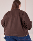 Mechanic Jacket in Fudgesicle Brown back view on Marielena