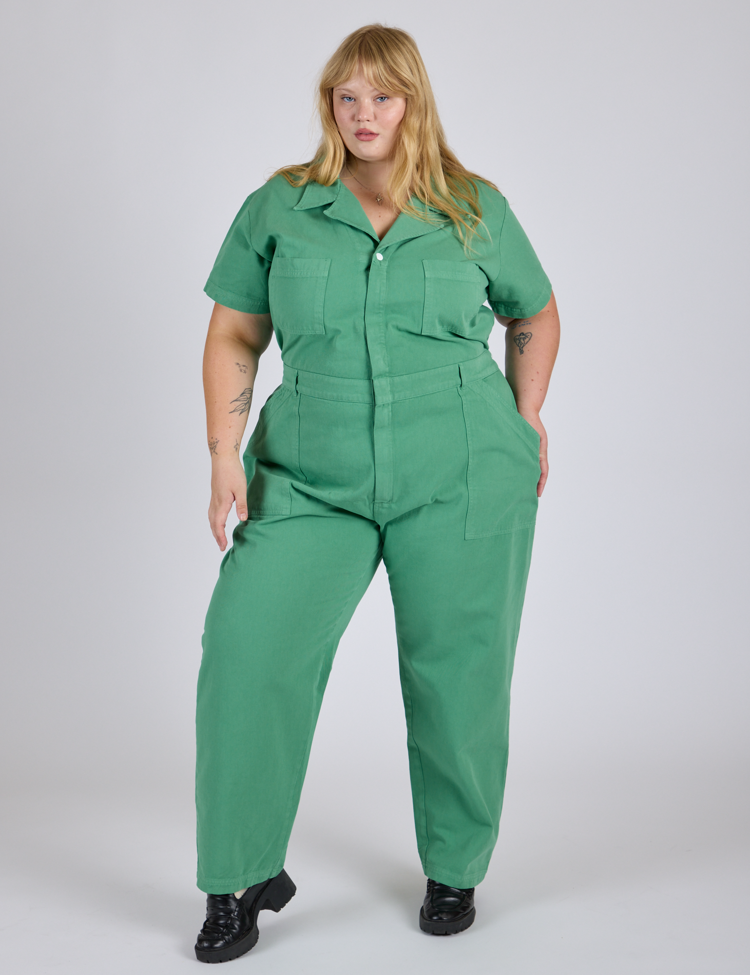 Short Sleeve Jumpsuit - Seafoam Green