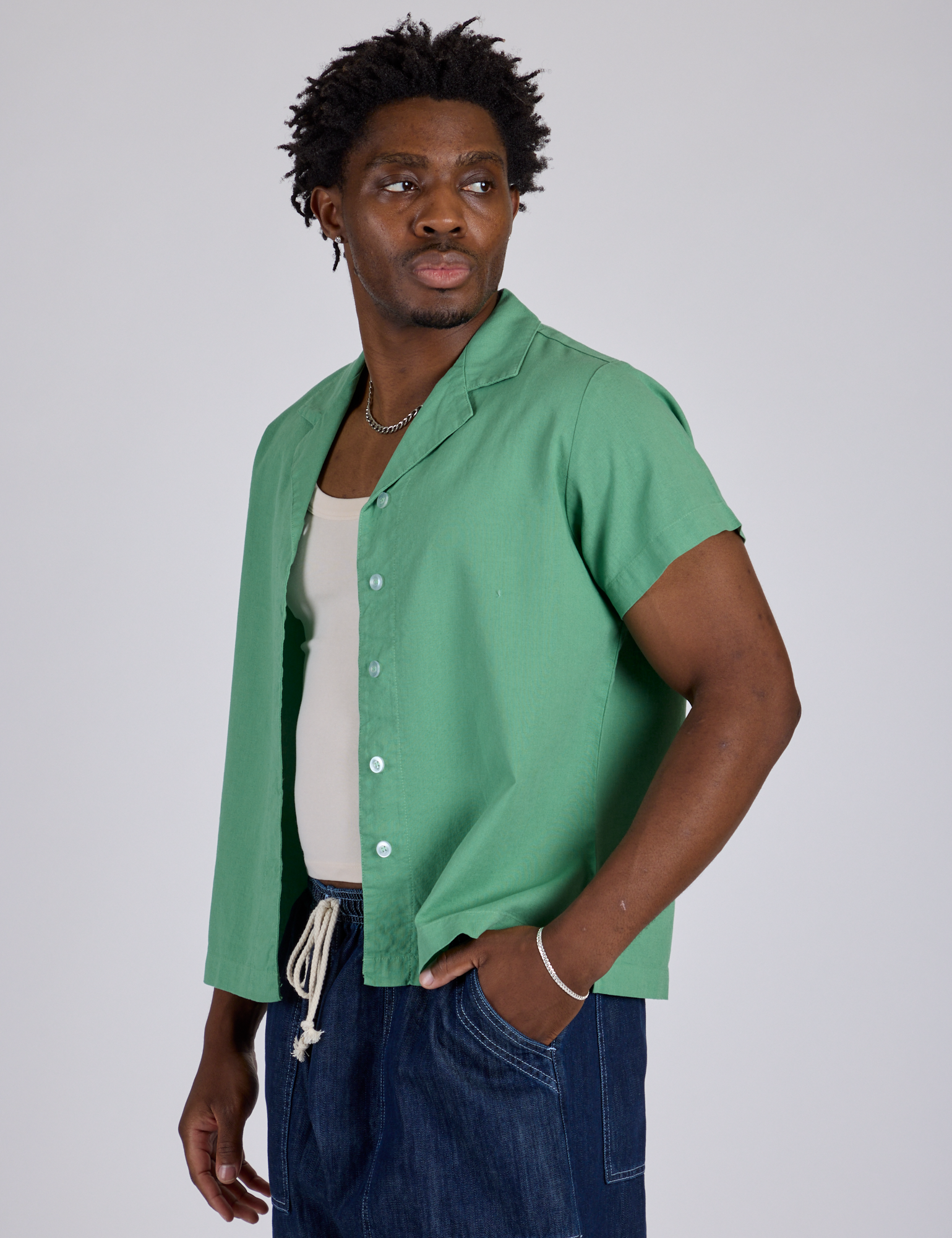 Pantry Button-Up - Seafoam Green