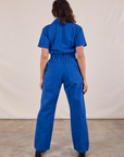 Short Sleeve Jumpsuit in Royal Blue back view on Tiara