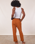 Back view of Cropped Rolled Cuff Sweatpants in Burnt Terracotta on Jerrod