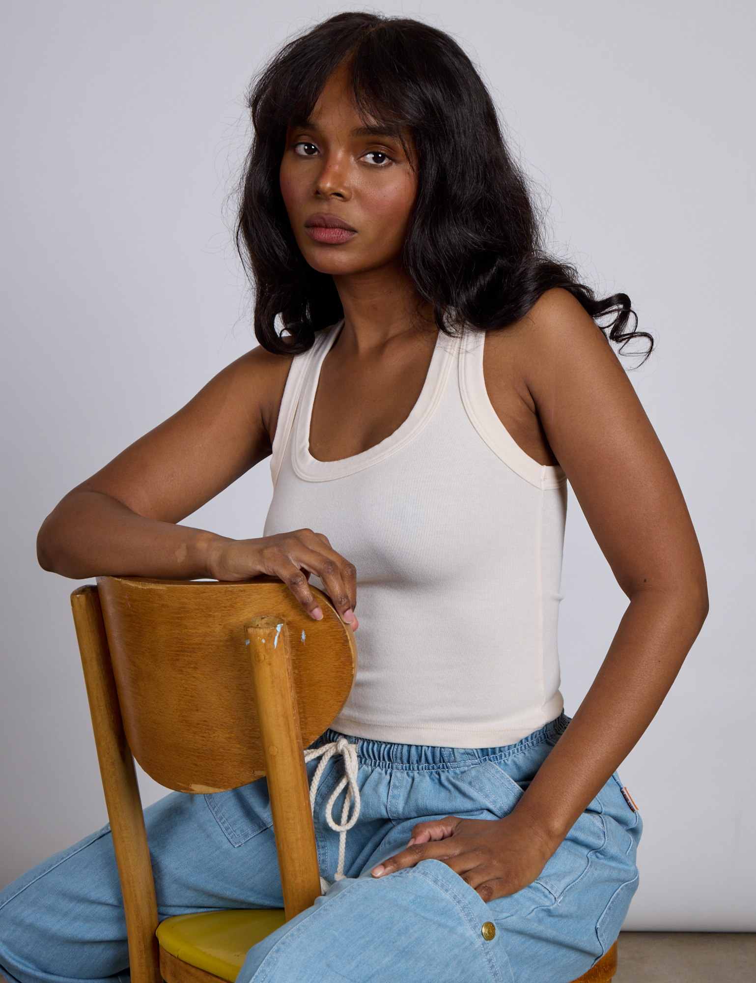 The Tank Top in Vintage Tee Off-White on Kandia