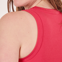 Tank Top in Hot Pink back close up on Allison
