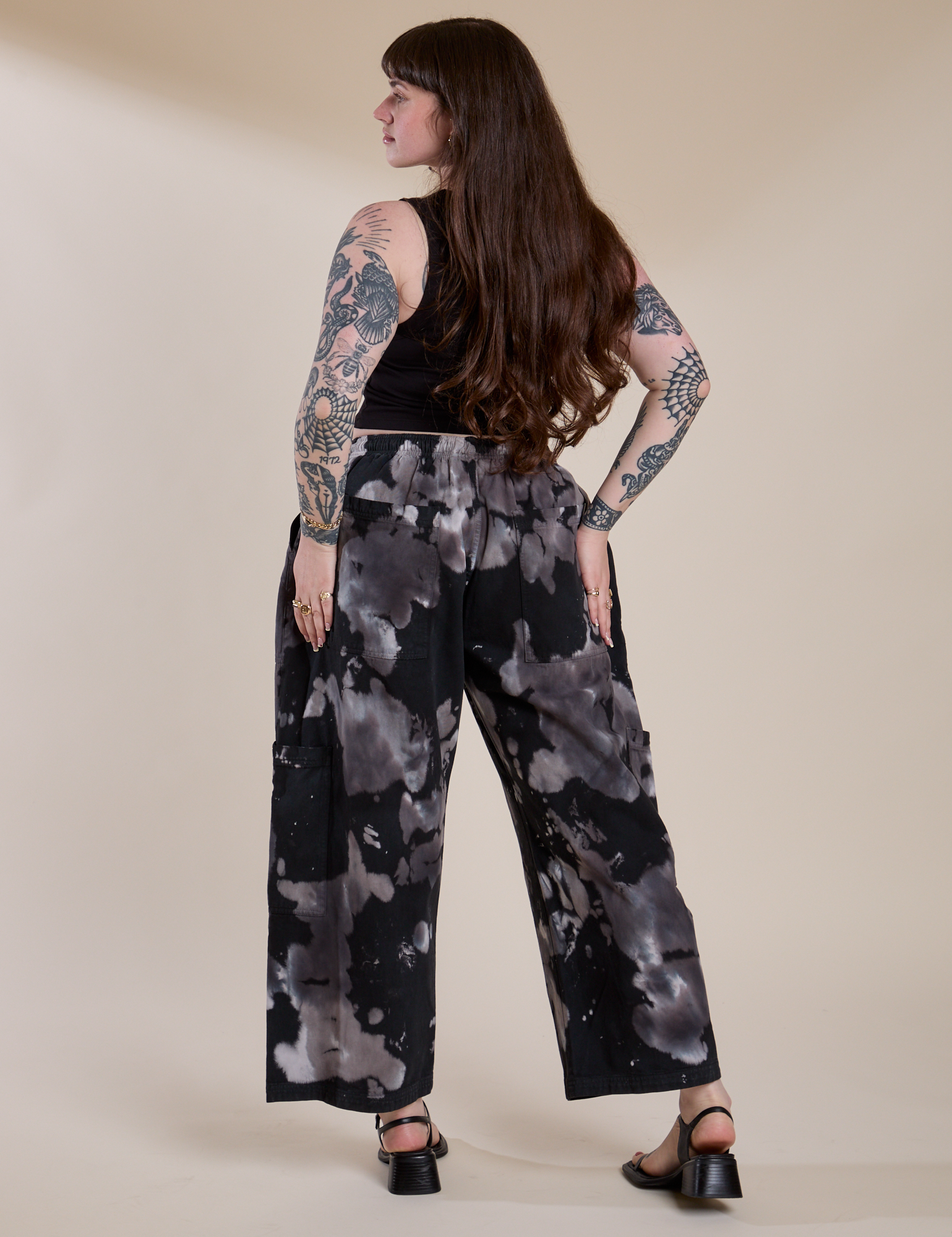 Magic Waters Drop Pocket Pants in Ink Blot back view on Sydney