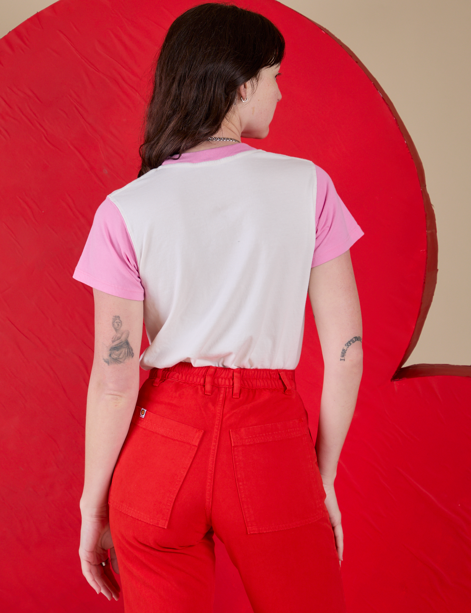 Vintage Tee in Cupid back view on Alex