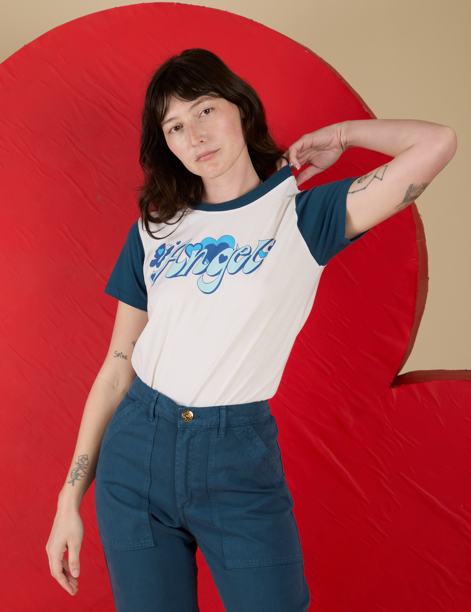 Vintage Tee in Angel worn by Alex