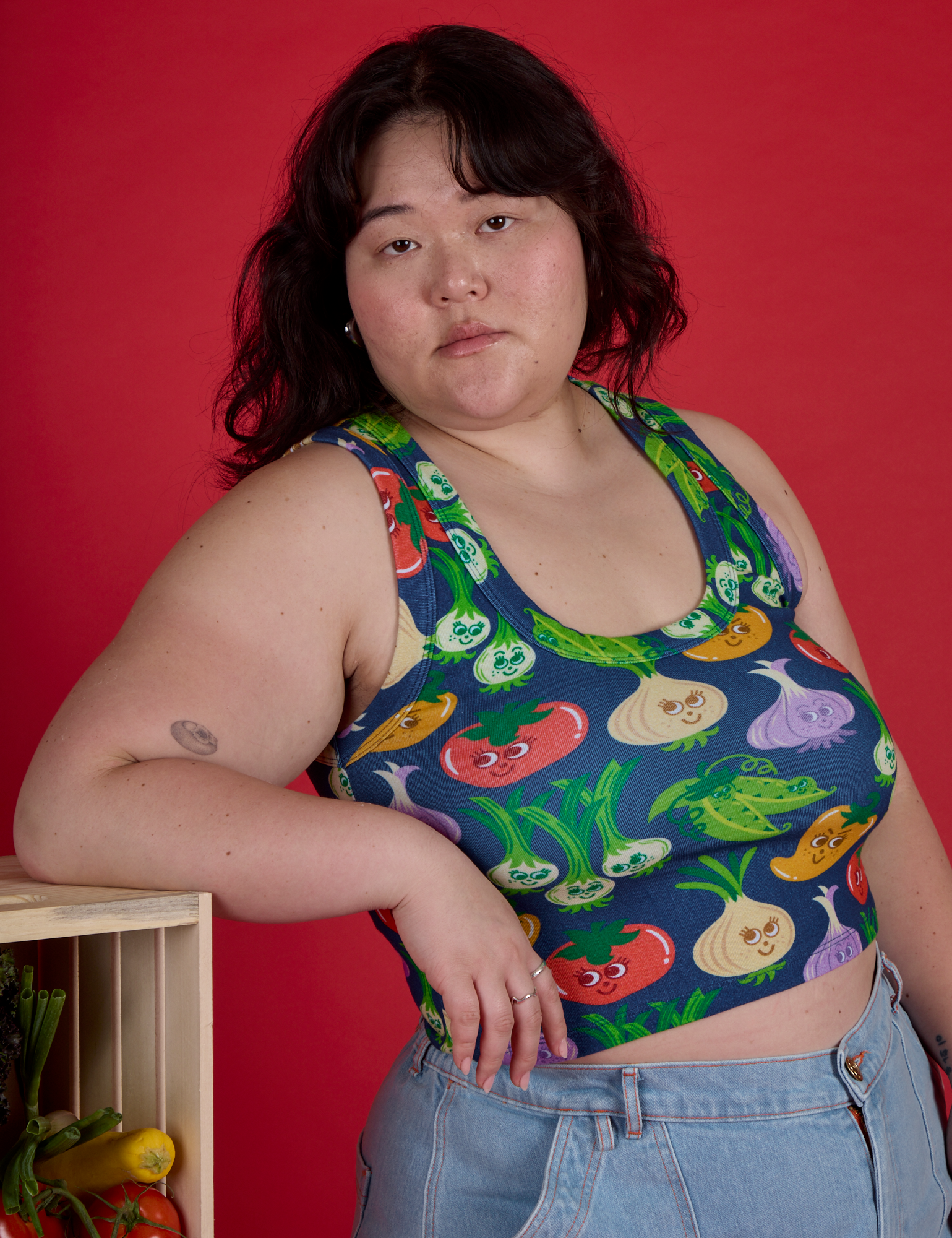Cropped Tank - Veggie Village