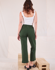 Easy Western Pants in Swamp Green back view on Alex