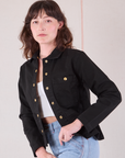 Denim Work Jacket in Basic Black on Alex