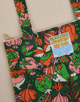 Kitchen Collection Printed Shoulder Zip Tote fabric detail close up