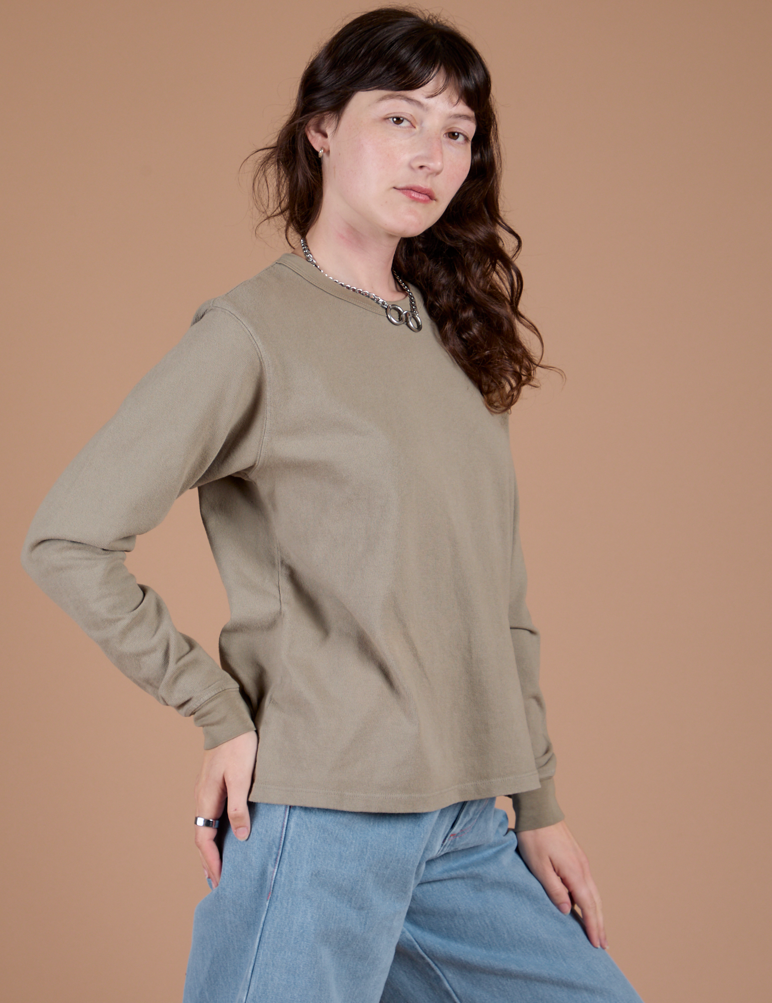 Long Sleeve Burly Tee - Khaki Grey