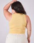 Tank Top in Butter Yellow back view on Ashley