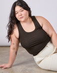 Ashley is wearing Tank Top in Espresso Brown
