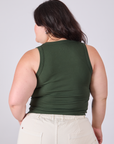 Tank Top in Swamp Green back view on Ashley