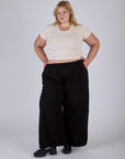 Pleated Pull-On Pants - Basic Black