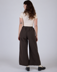 Pleated Pull-On Pants - Espresso Brown