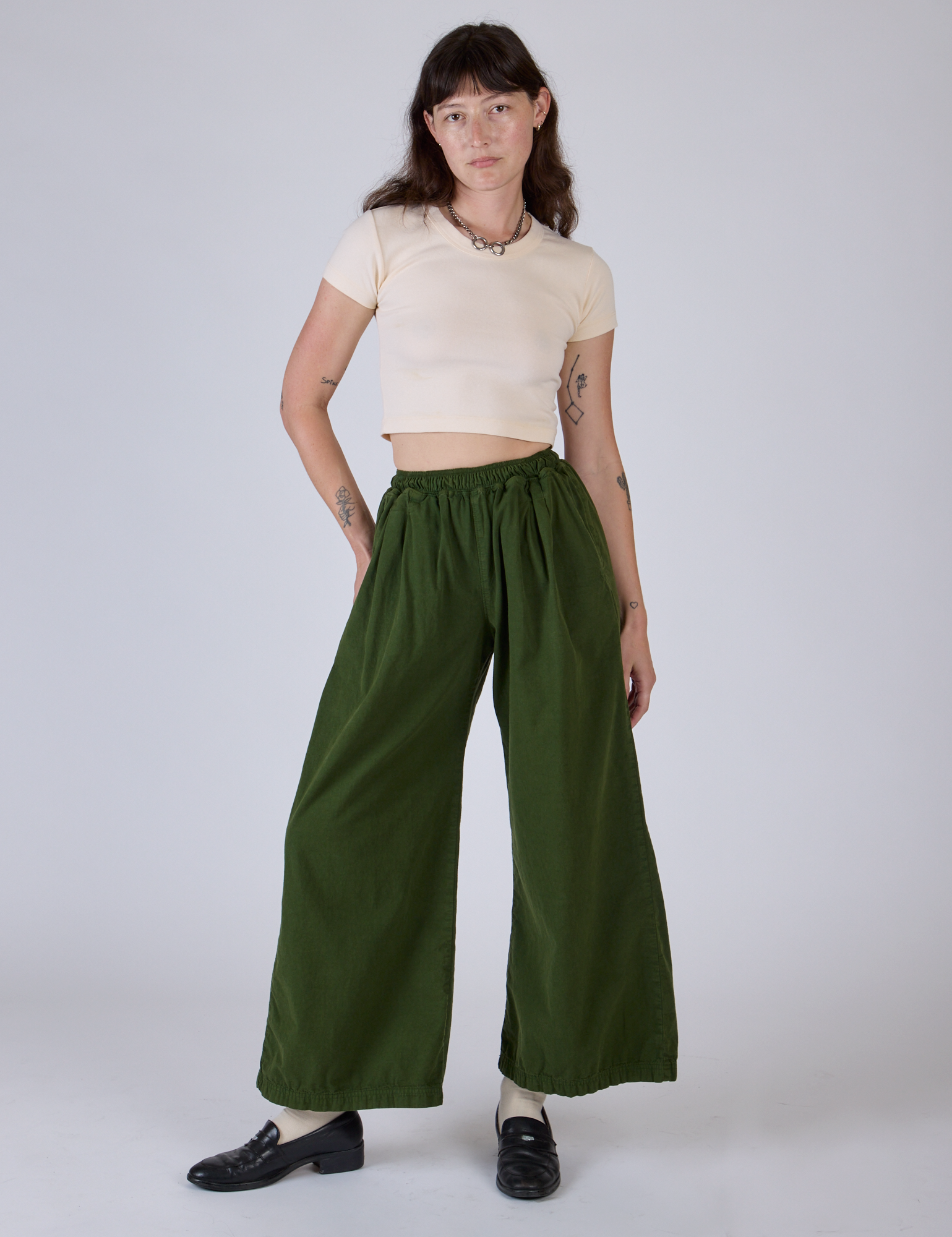 25-26 GREEN CLOTHING BIBPANTS(L)ダークグリーン Cool Shade Forest