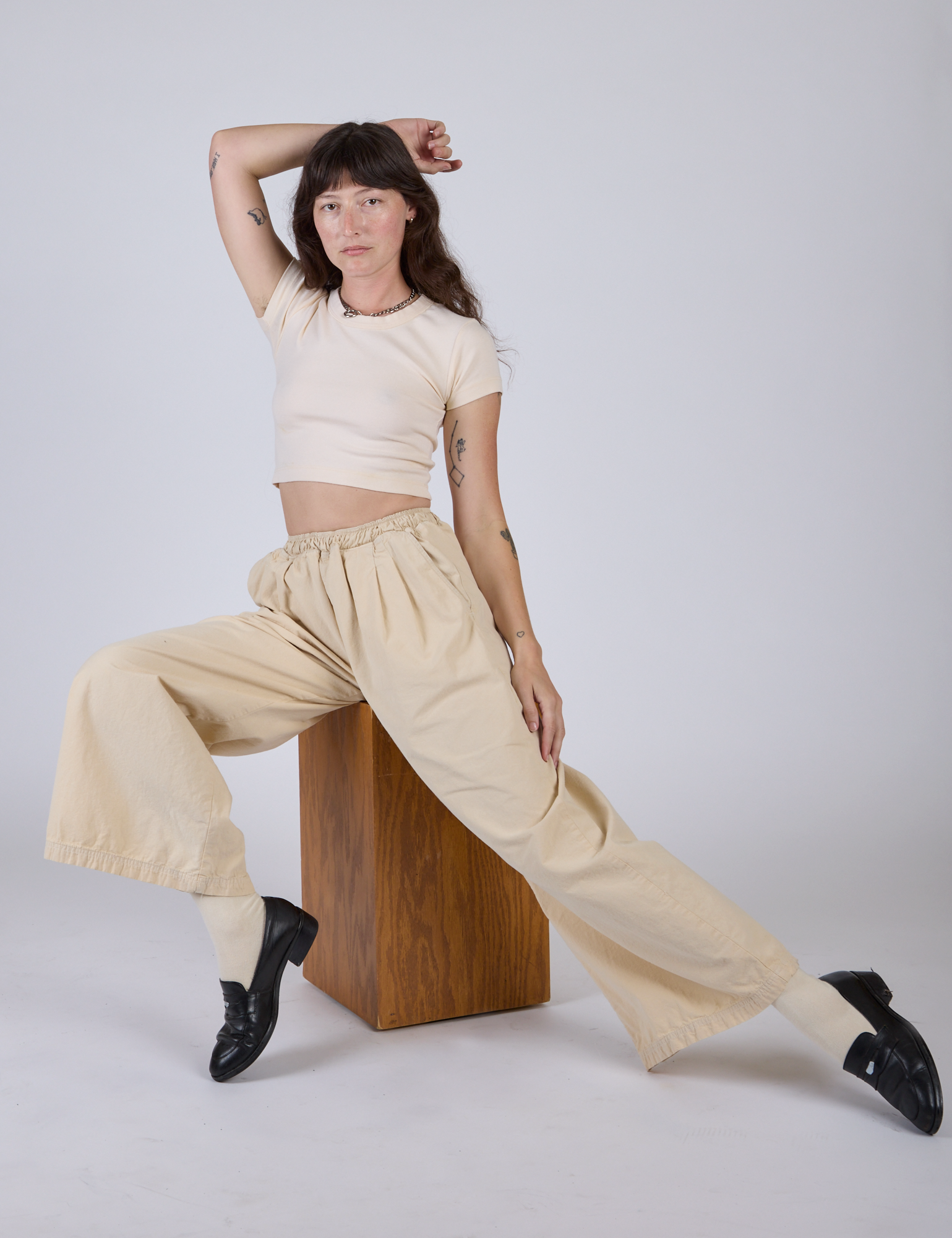 Pleated Pull-On Pants - Vintage Off-White – BIG BUD PRESS