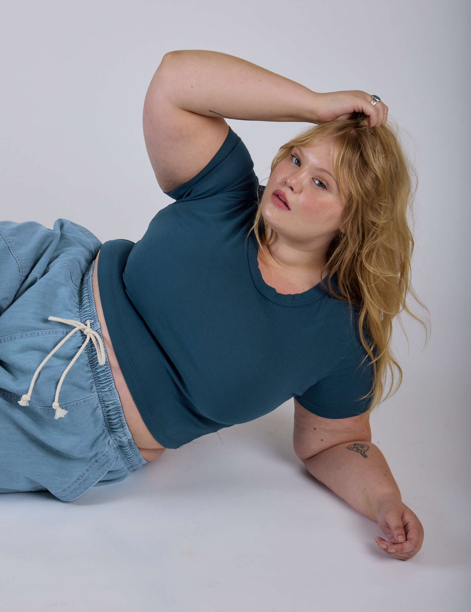 Cropped Baby Tee - Lagoon