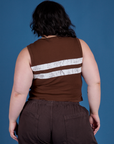 Painted Muscle Tee in Fudgesicle Brown back view on Ashley