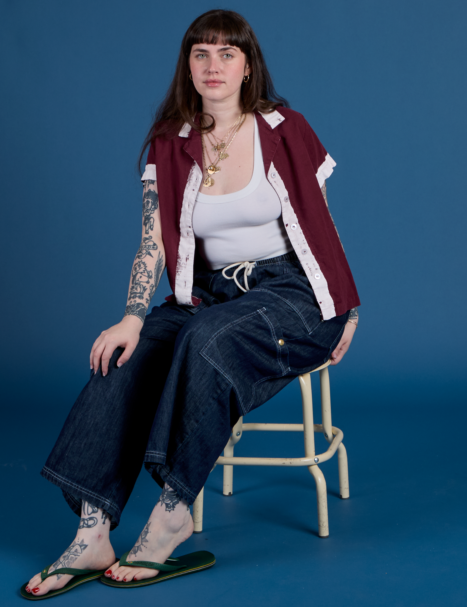 Painted Pantry Button-Up - Red Wine