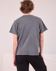 Burly Tee in Washed Grey back view on Quinn