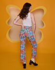 Back view of Butterfly Kaleidoscope Work Pants on Alex