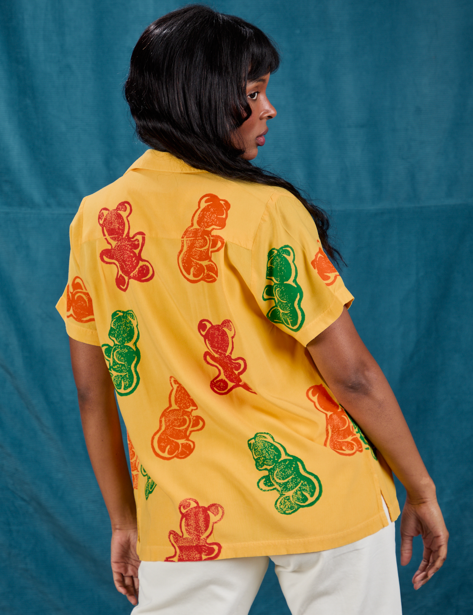 Gummy Bear Pantry Button-Up back view on Kandia