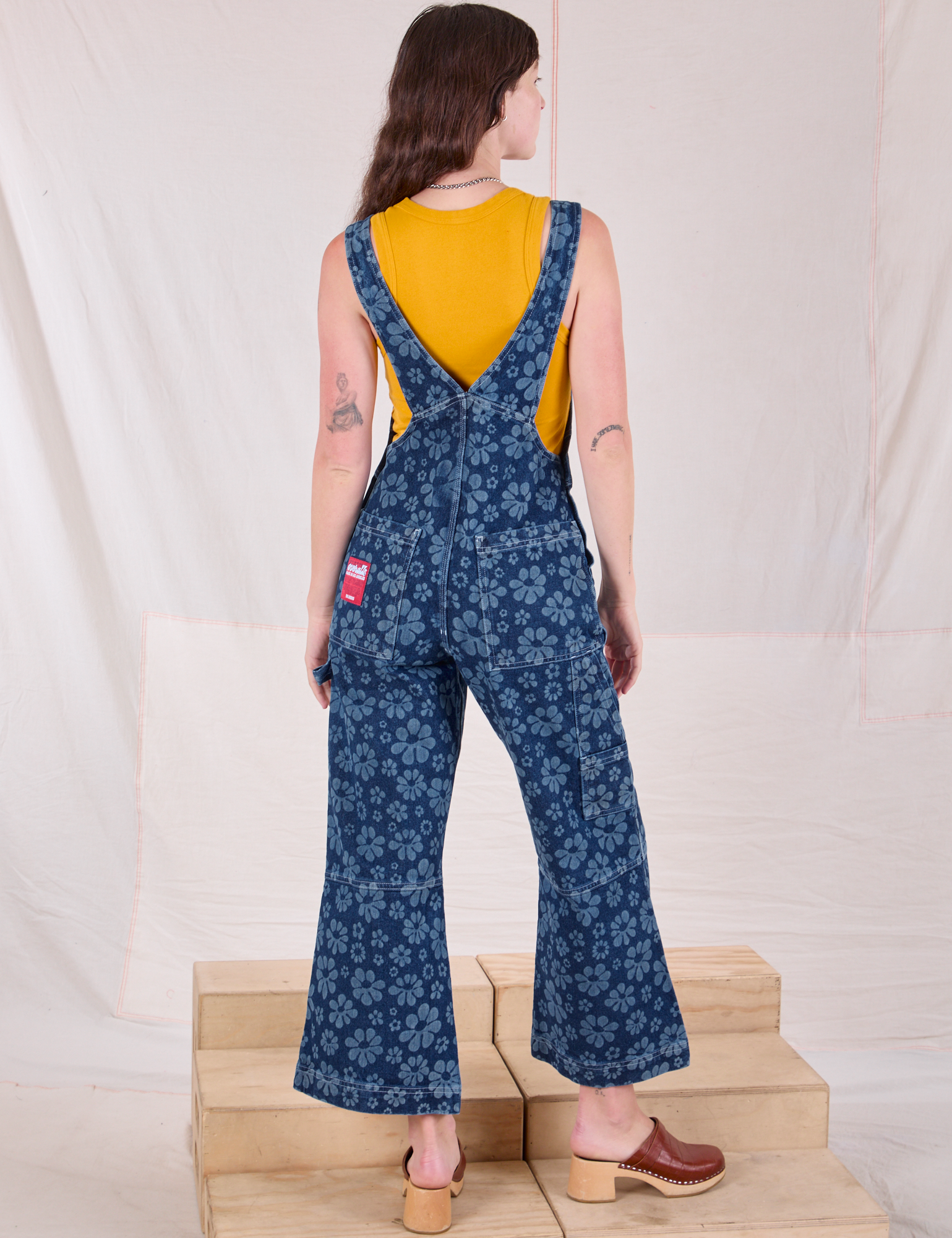 Carpenter Overalls in Lazy Daisy back view on Alex