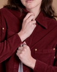Cropped Corduroy Overshirt - Red Wine