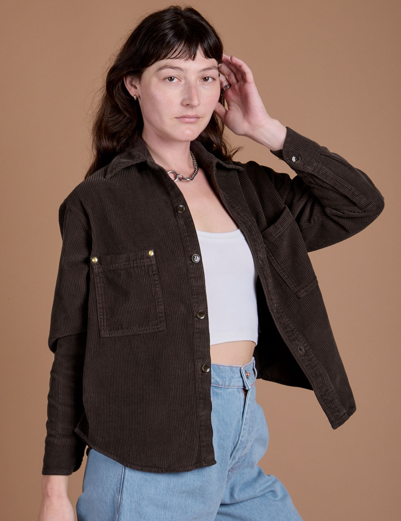 Cropped Corduroy Overshirt - Espresso Brown *FINAL SALE* – BIG BUD