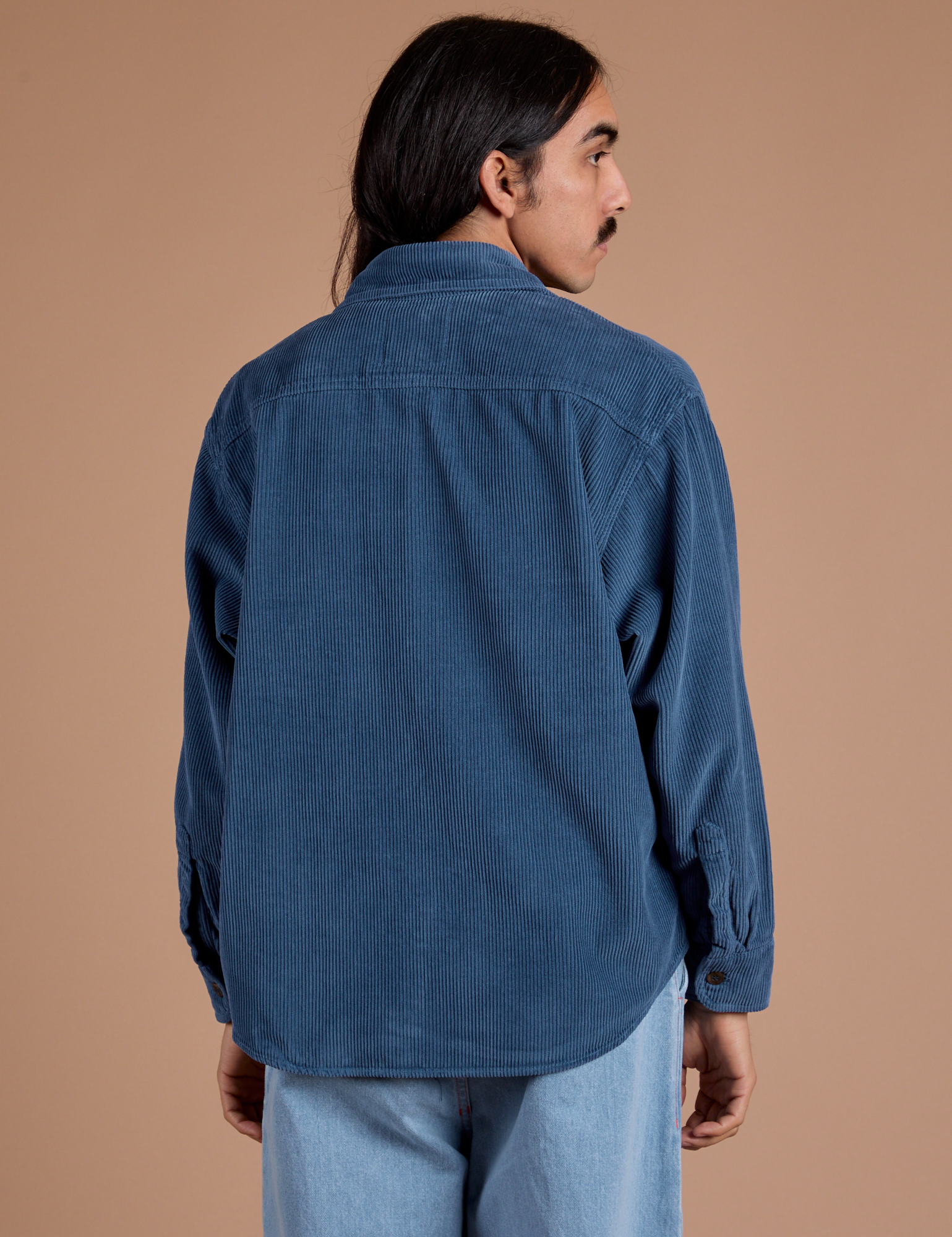 Cropped Corduroy Overshirt - French Blue