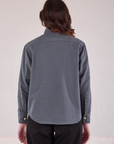 Cropped Overshirt in Slate Grey back view on Alex